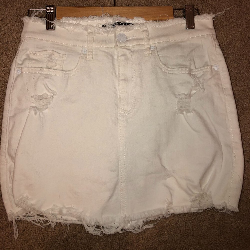 Mini White Demin Skirt